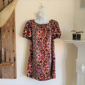 YASB Anthropologie Boho Floral Silk Dress S